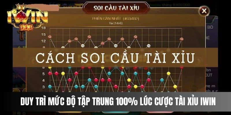 Duy trì mức độ tập trung 100% lúc cược Tài Xỉu IWIN