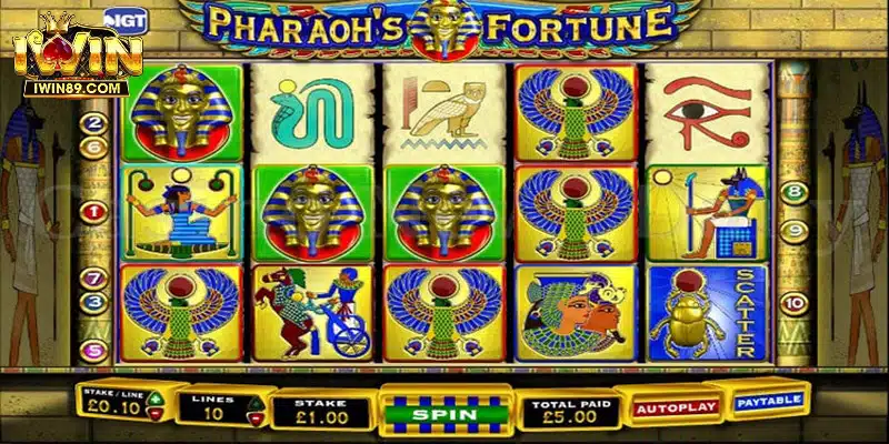 Thao tác quay slot Pharaoh's Fortune cực dễ dàng